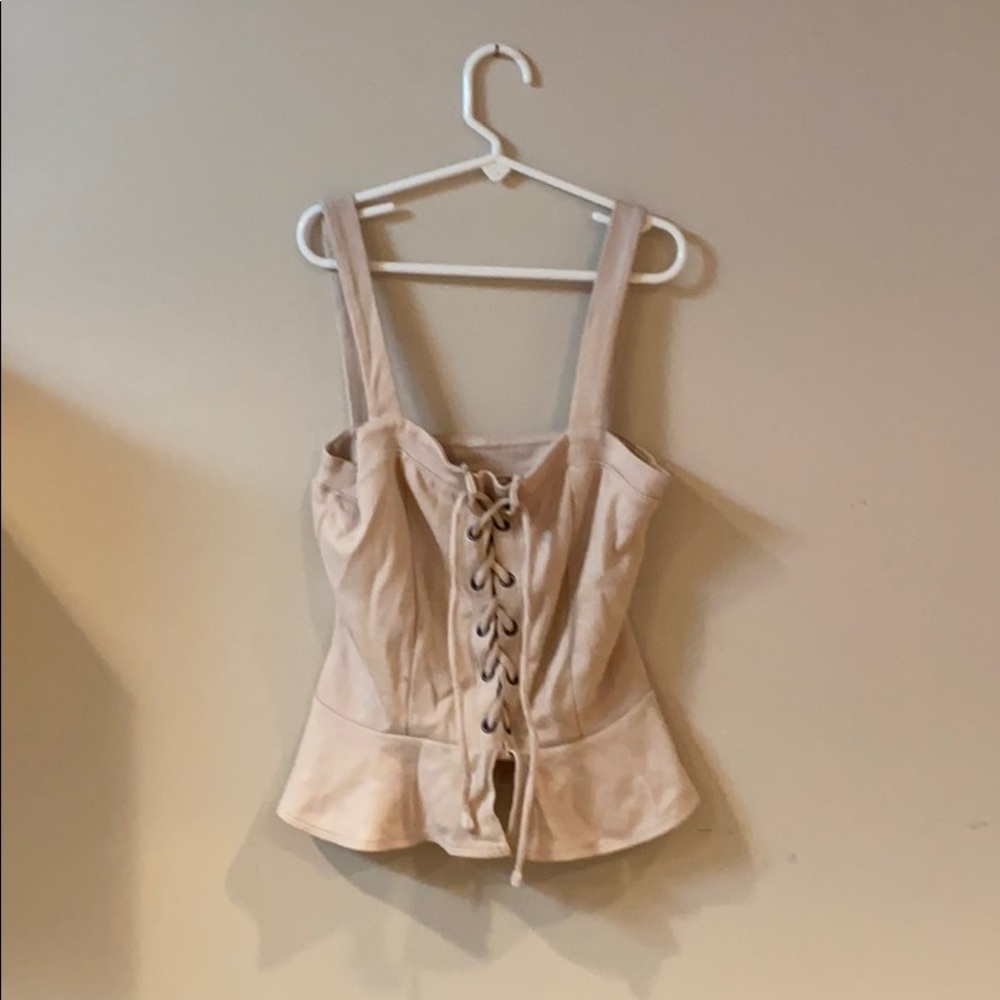 Blush tank with ties